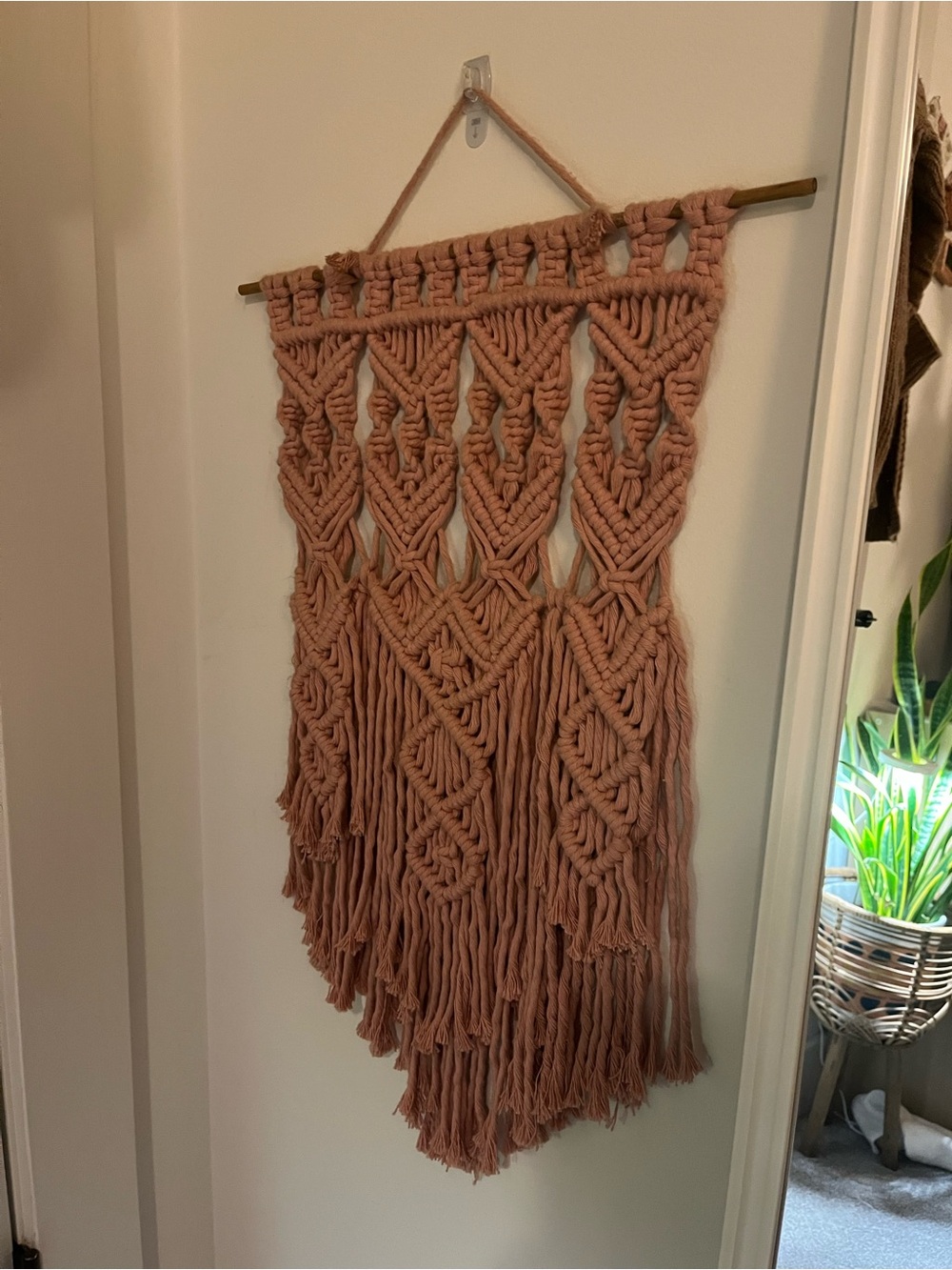 Handmade Blush Pink Macramé Wall Hanging